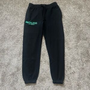 YOUNG & RECKLESS Men's Black Fleece Logo Sweatpants - M